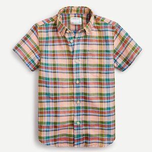 Jcrew j crew boy's short sleeve plaid button down